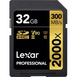 LEXAR Pro 32GB 2000X SDHC/SDXC UHS-II U3 (V90)  - 300mb/s muistikortti