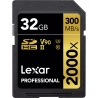 LEXAR Pro 32GB 2000X SDHC/SDXC UHS-II U3 (V90) - 300mb/s memory card