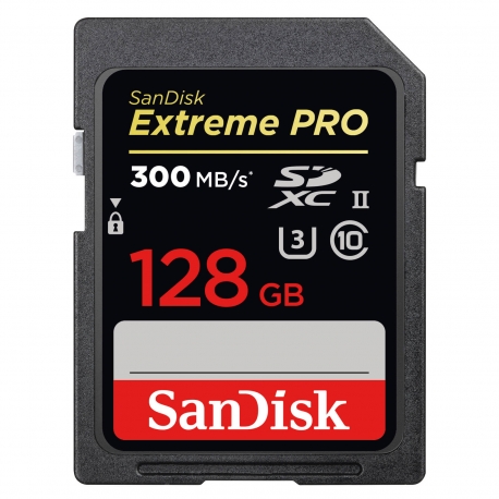 SANDISK SDXC Extreme Pro 128GB 300/260MB/s C10 UHS-II U3 muistikortti