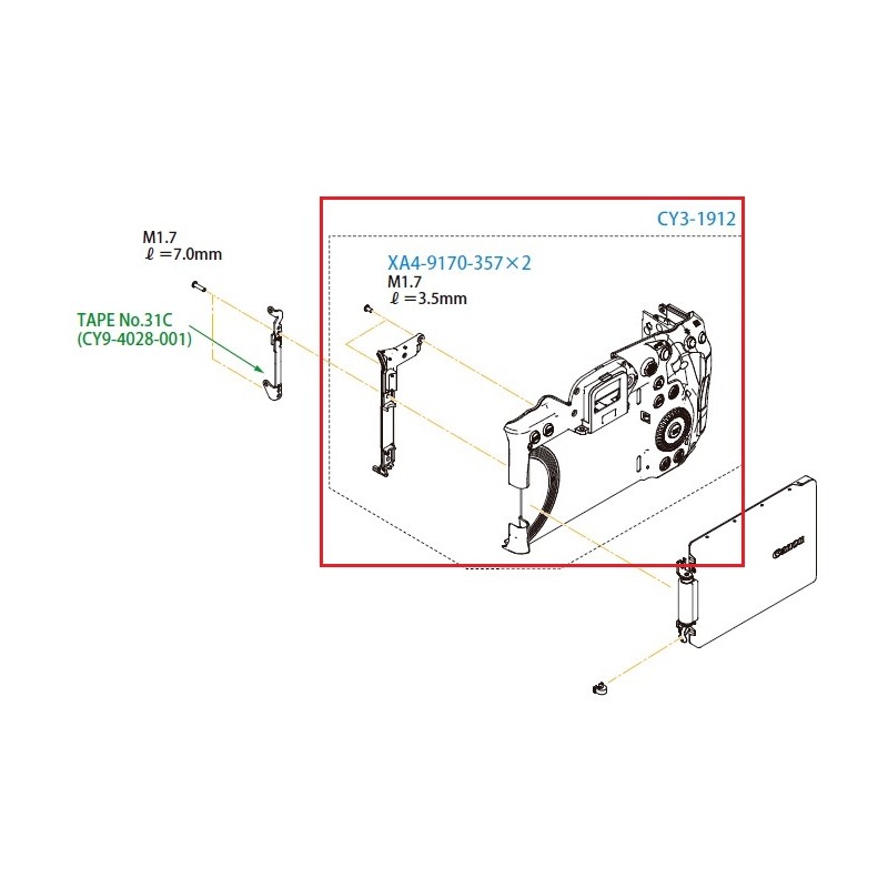 COVER ASSY BACK CANON EOS R5